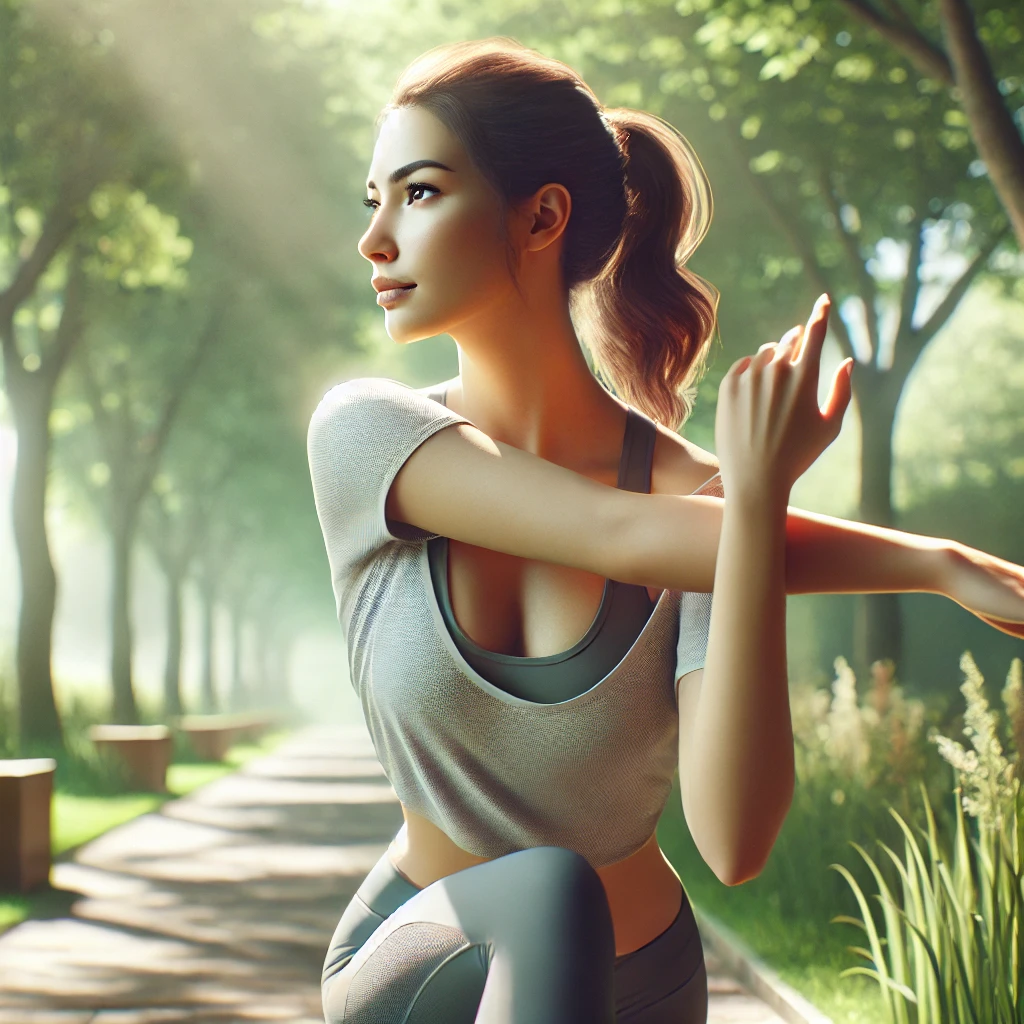 스트레칭 하는 사람의 이미지