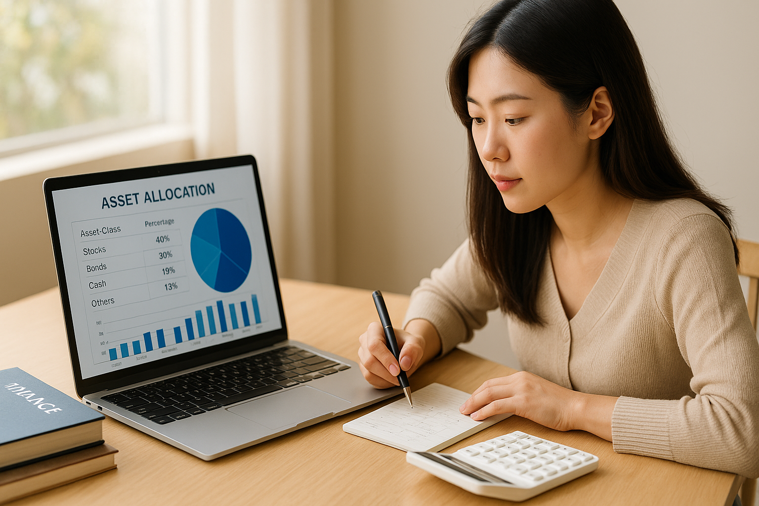 자산 배분을 점검하는 직장인
