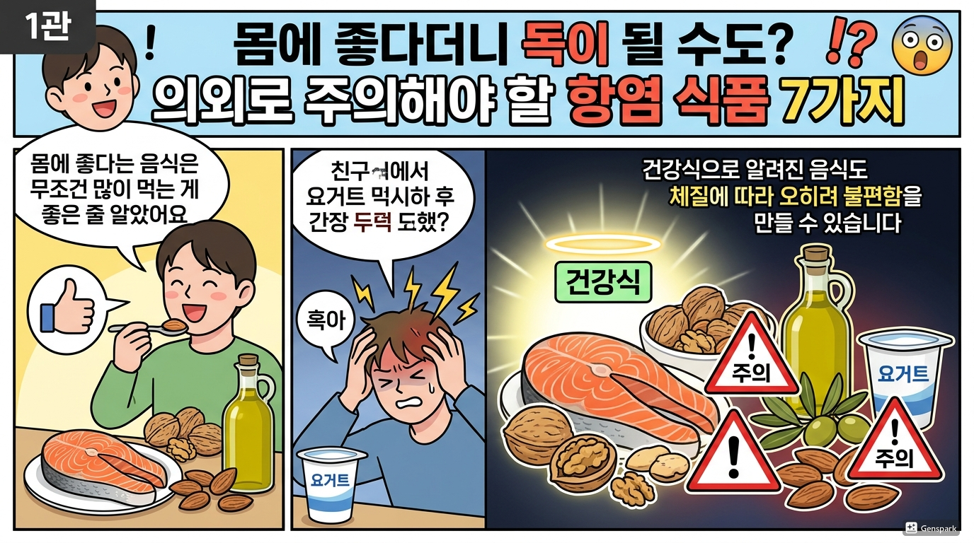 “몸에 좋다더니 독이 될 수도?” 의외로 주의해야 할 항염 식품 7가지