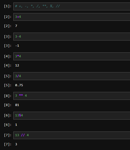 Python 2) Anaconda prompt 연산자 산술연산자