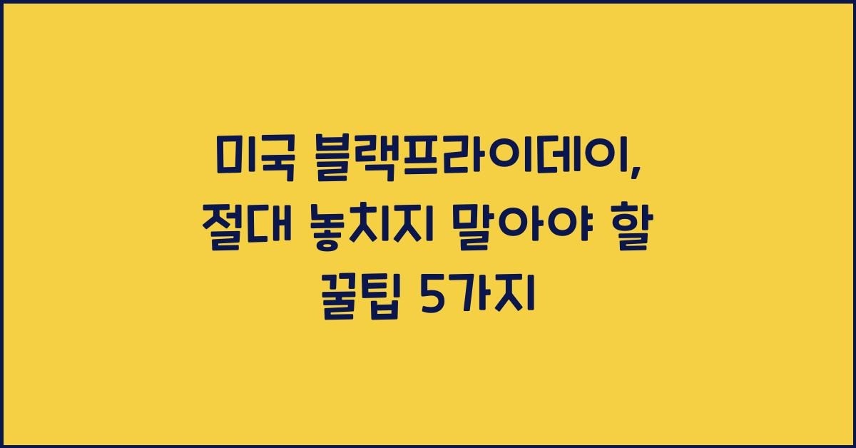 미국 블랙프라이데이