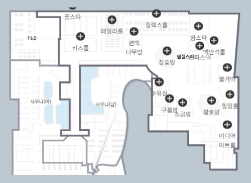 아쿠아필드 고양 찜질방 사우나 스파 평면도
