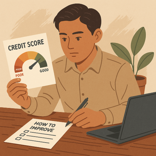 신용점수 고민하는 청년