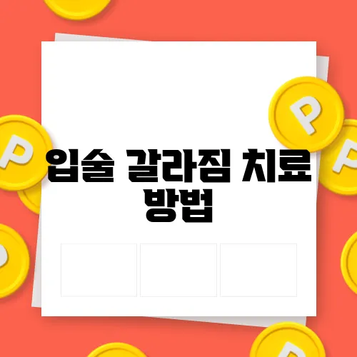 입술 갈라짐 치료 방법