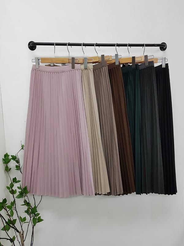 오조이 자체제작 울 30 플리츠 모직 롱 밴딩 스커트 11만장 돌파