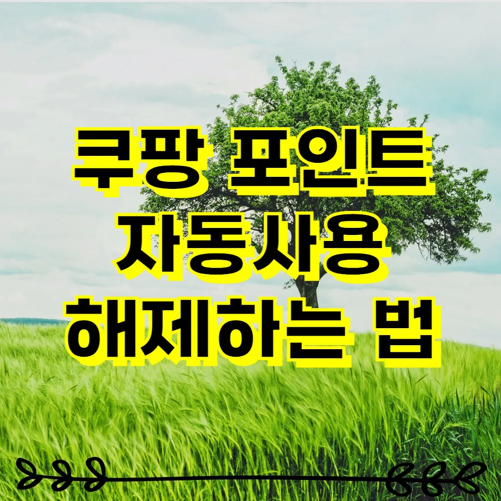 쿠팡 포인트 자동사용 해제하는 법