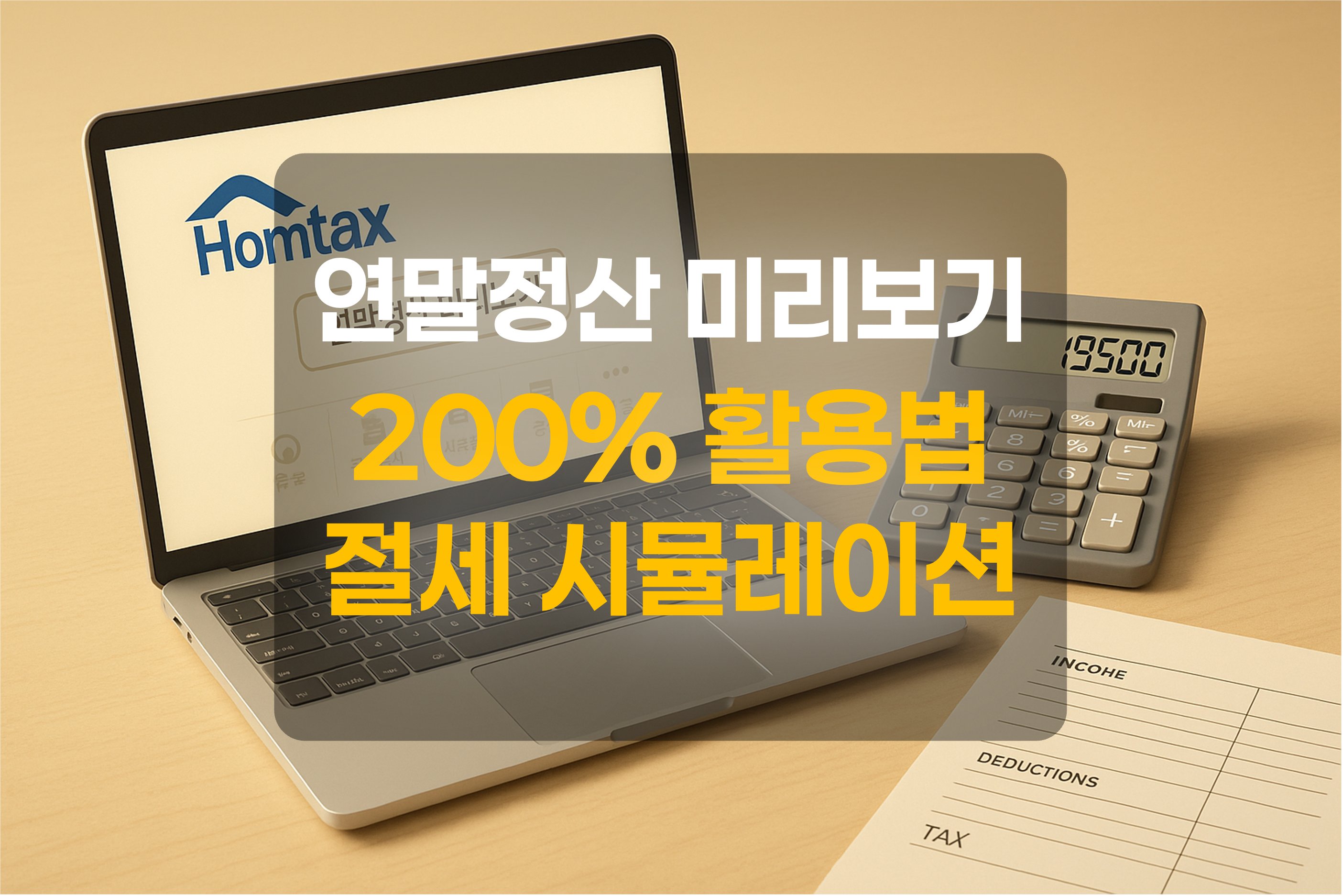 홈택스 연말정산 미리보기를 표현한 그림