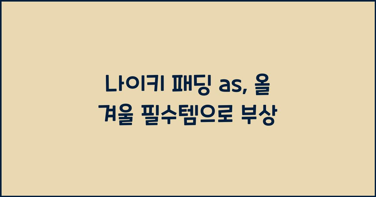 나이키 패딩 as