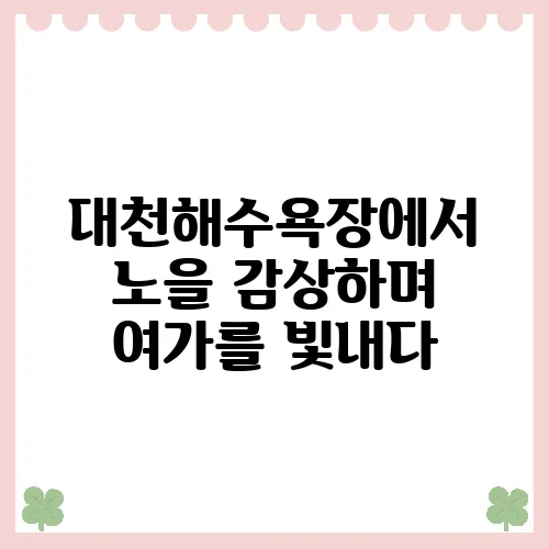 대천해수욕장에서 노을 감상하며 여가를 빛내다