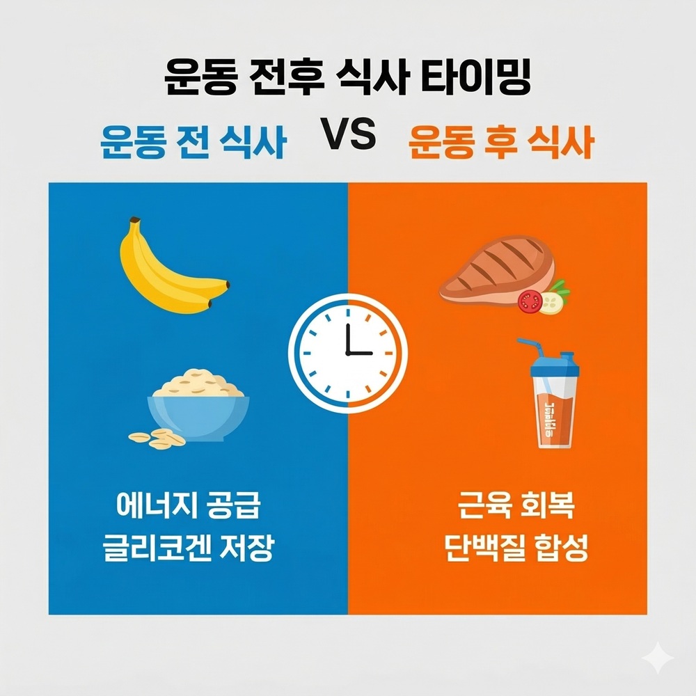 운동 전후 식사에 관련된 사진