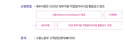 2025 정부 직접 일자리 안내