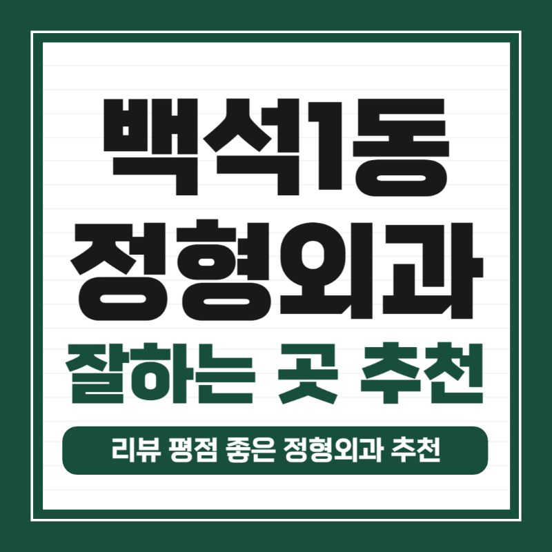 고양시 백석1동 정형외과 유명하고 잘하는 곳 추천 TOP 5