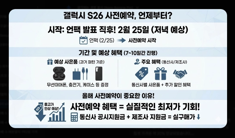 갤럭시 S26 출시일 및 가격 [스펙 유출 정보] 디자인 변화 및 핵심 기능 총정리