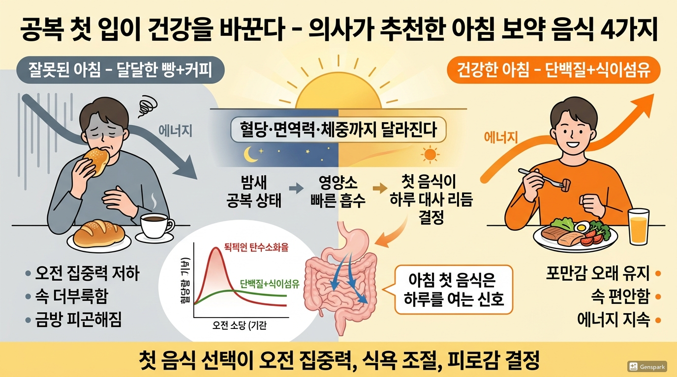 공복 첫 입이 건강을 바꾼다…의사가 추천한 아침 보약 음식 4가지