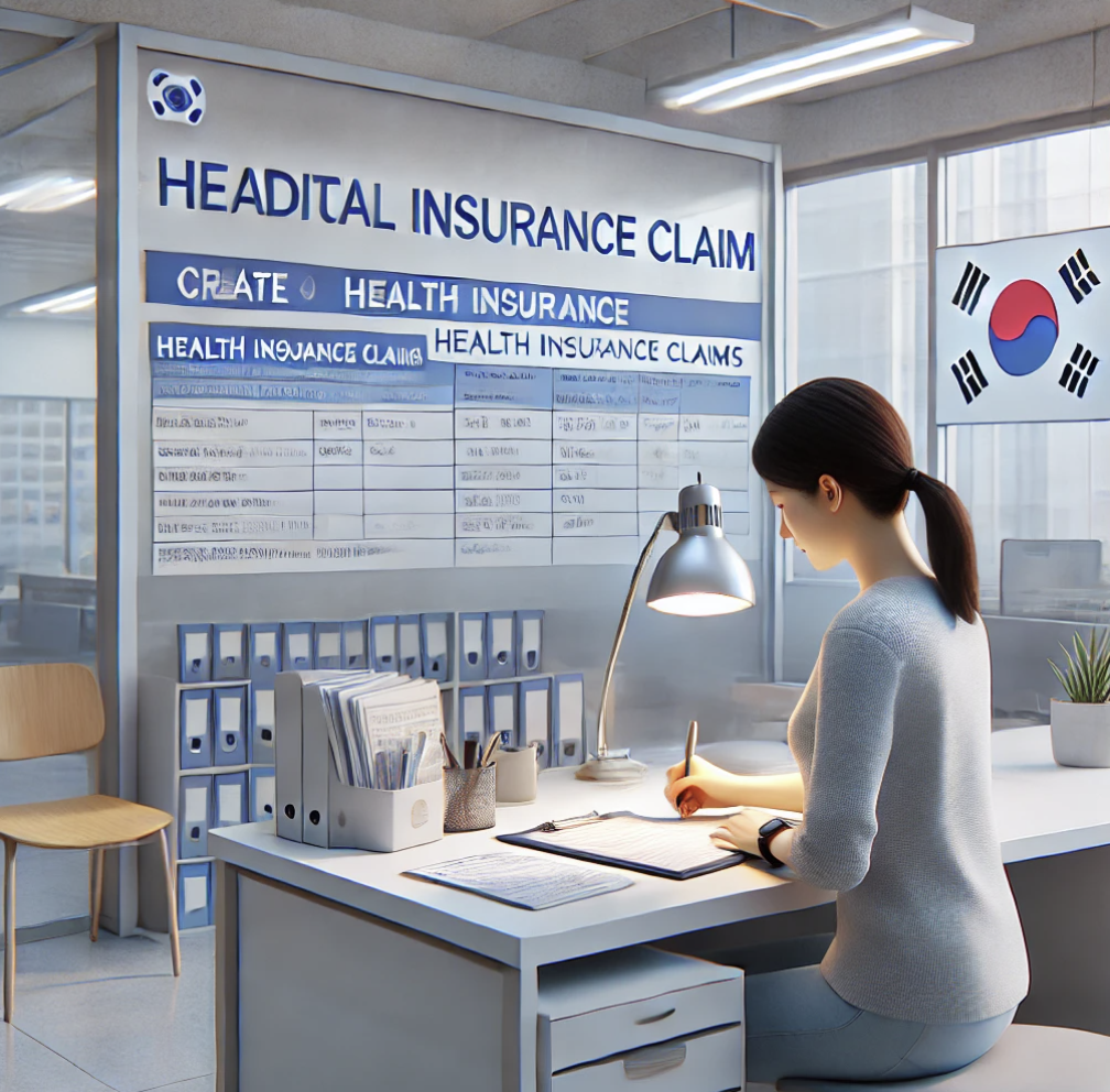 문서를 정리하는 요양비 청구 담당자