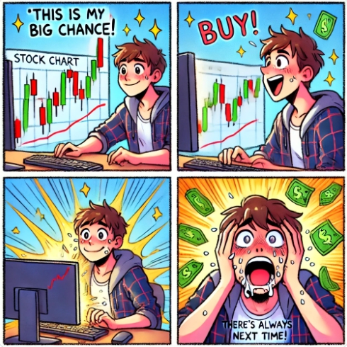 주식 거래를 하는 모습을 표현한 이미지