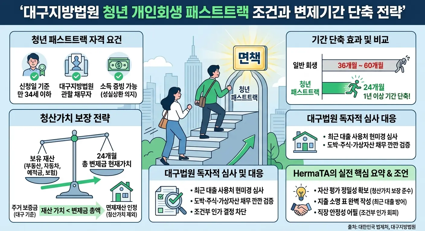 개인회생 대구지방법원 청년 패스트트랙 관련 이미지