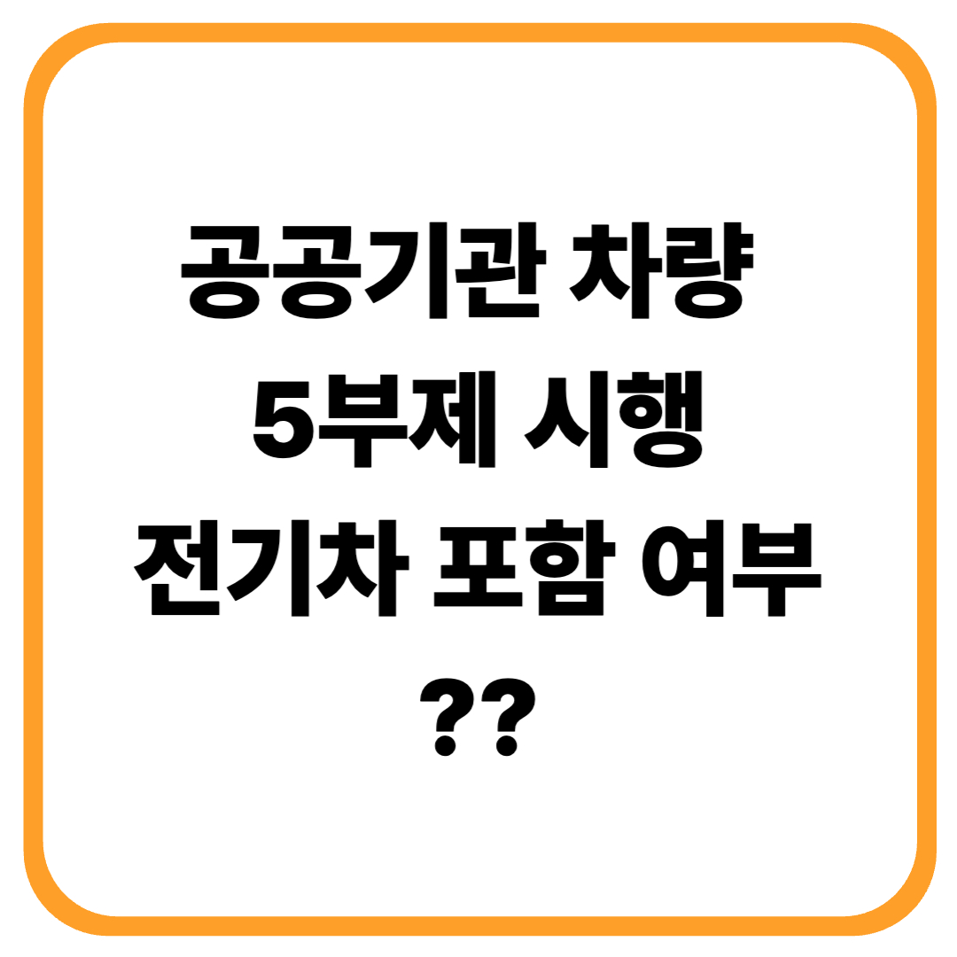 공공기관 차량 5부제 시행? 전기차 포함 여부 “사실상 결론” (2026 최신)