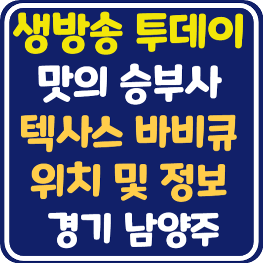 생방송 투데이 남양주 텍사스 바비큐 위치 및 정보 : 맛의 승부사