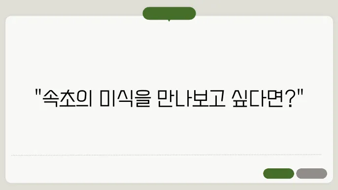 속초 맛집 베스트10