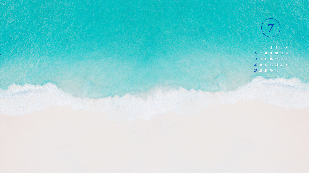 08 해변의 파도 A - 2025년7월 노트북배경화면