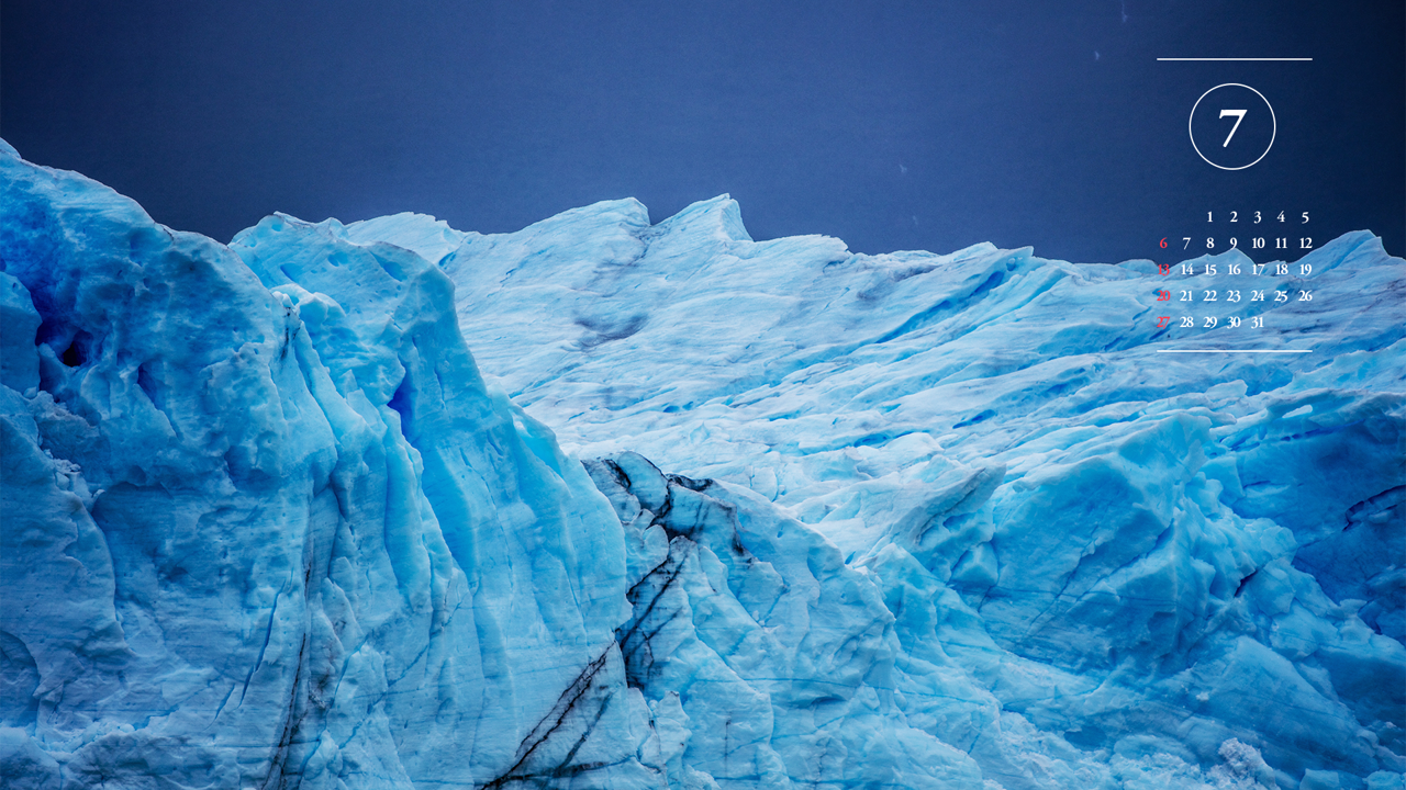 12 빙하 남색 배경 A - 2025년7월 노트북배경화면
