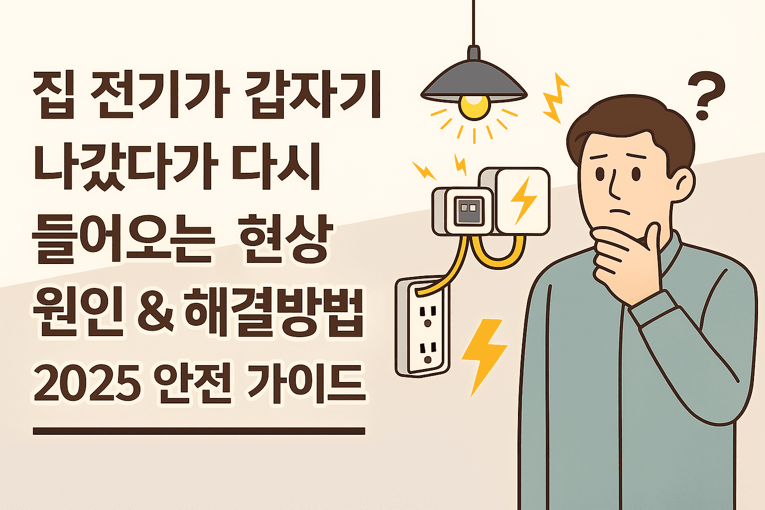 집 전기가 갑자기 나갔다가 다시 들어오는 현상 원인 &amp; 해결방법 ❘ 2025 안전 가이드