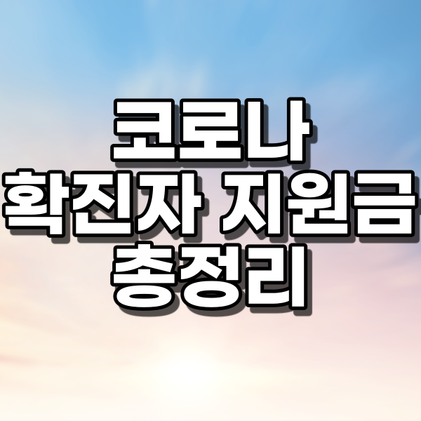 코로나 확진자 지원금 총정리