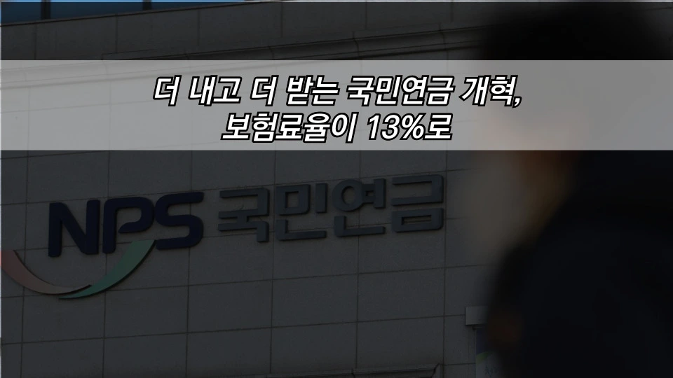 더 내고 더 받는 국민연금 개혁, 보험료율이 13%로