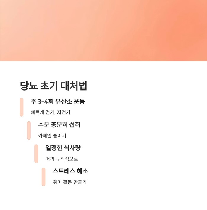 당뇨 초기증상 자가진단 예방 관리 대처 방법 요약 이미지