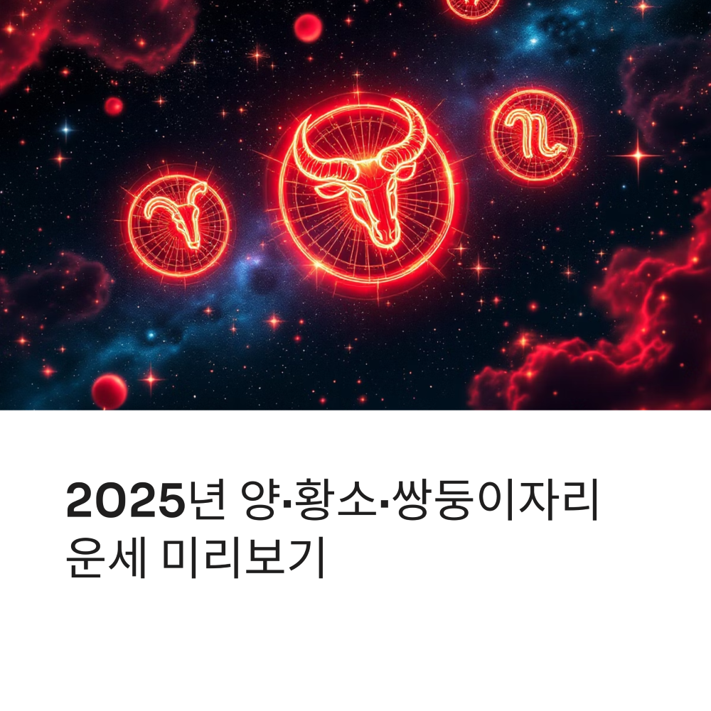 양자리&middot;황소자리&middot;쌍둥이자리 운세