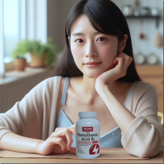 판토텐산 보충제 먹는 여성