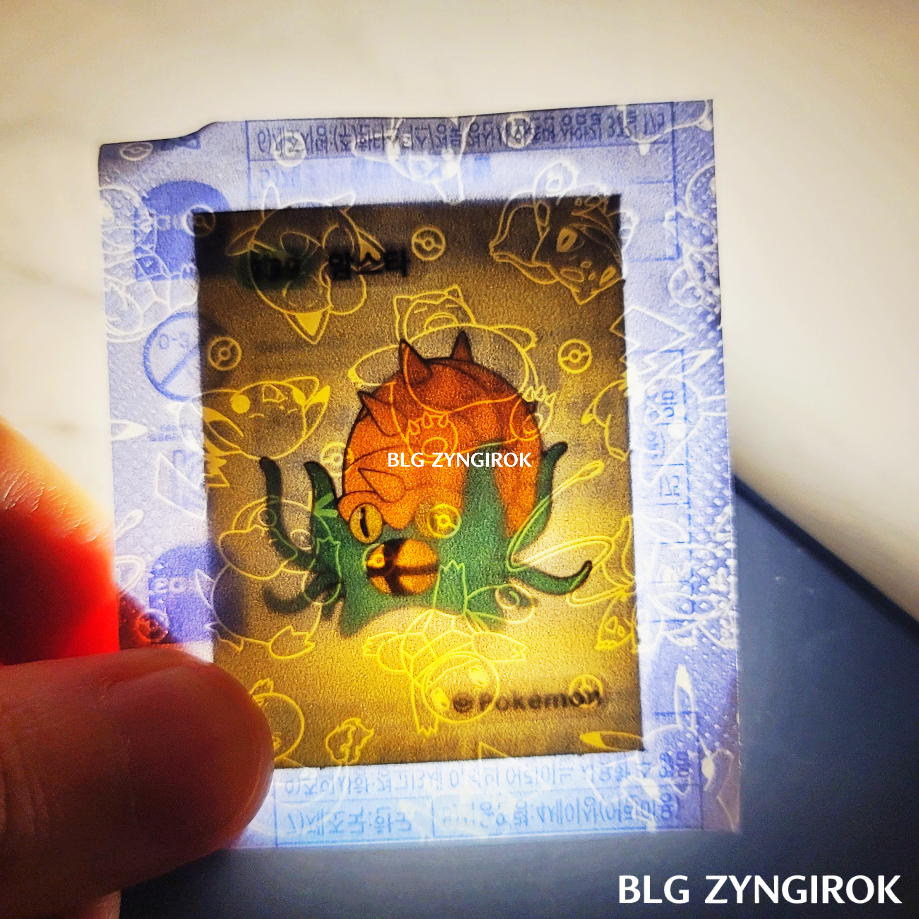 띠부띠부씰-암스타를-들고있다.