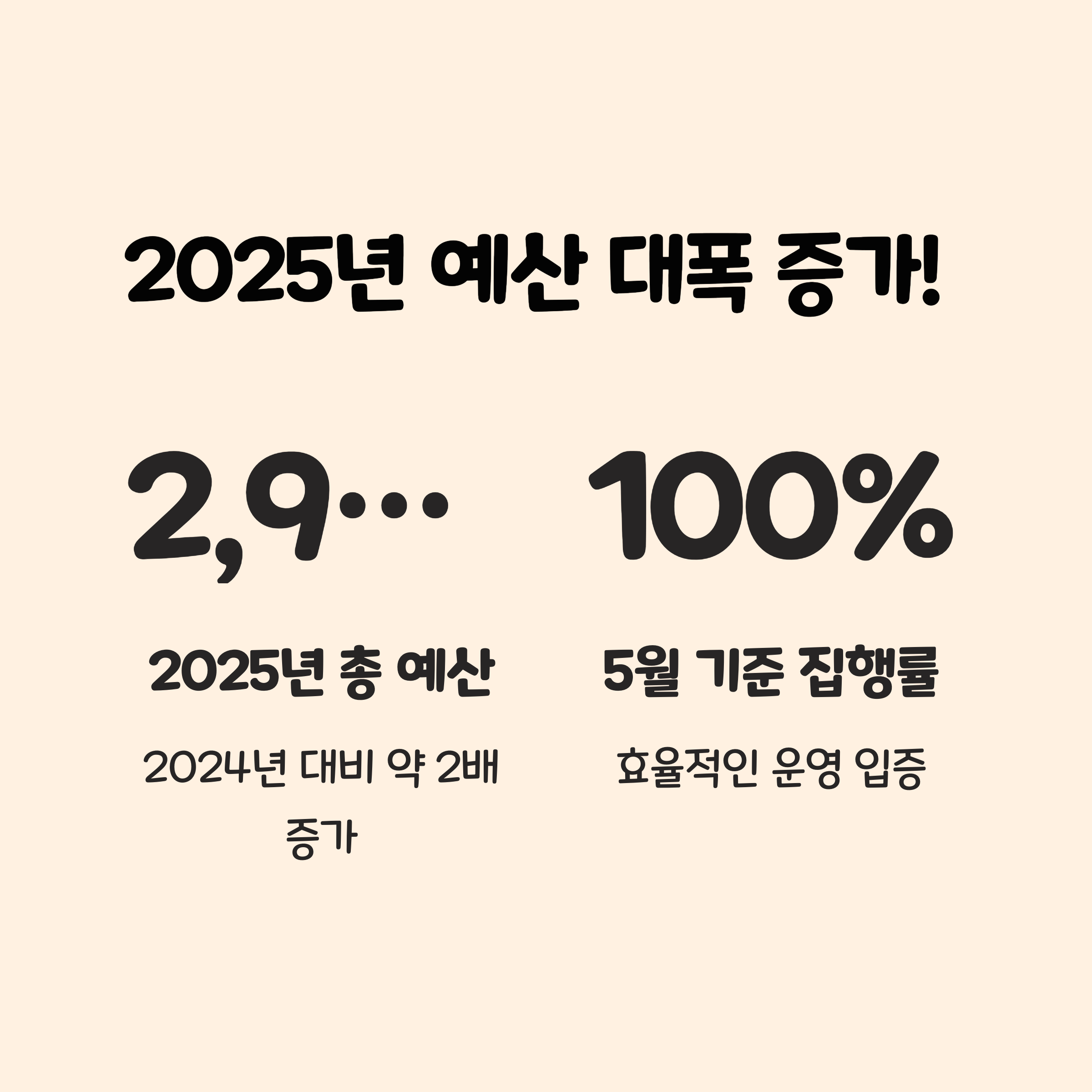2025년 예산 및 성과 지표