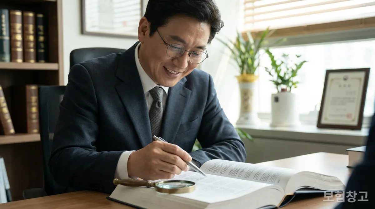 암보험 약관의 중요 사항을 설명하는 한국인 보험 전문가