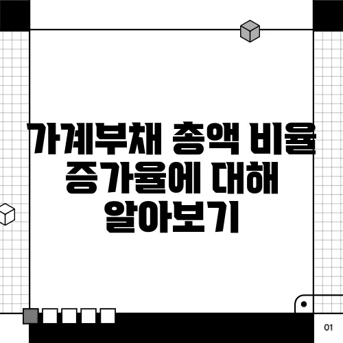 가계부채 총액 비율 증가율에 대해 알아보기