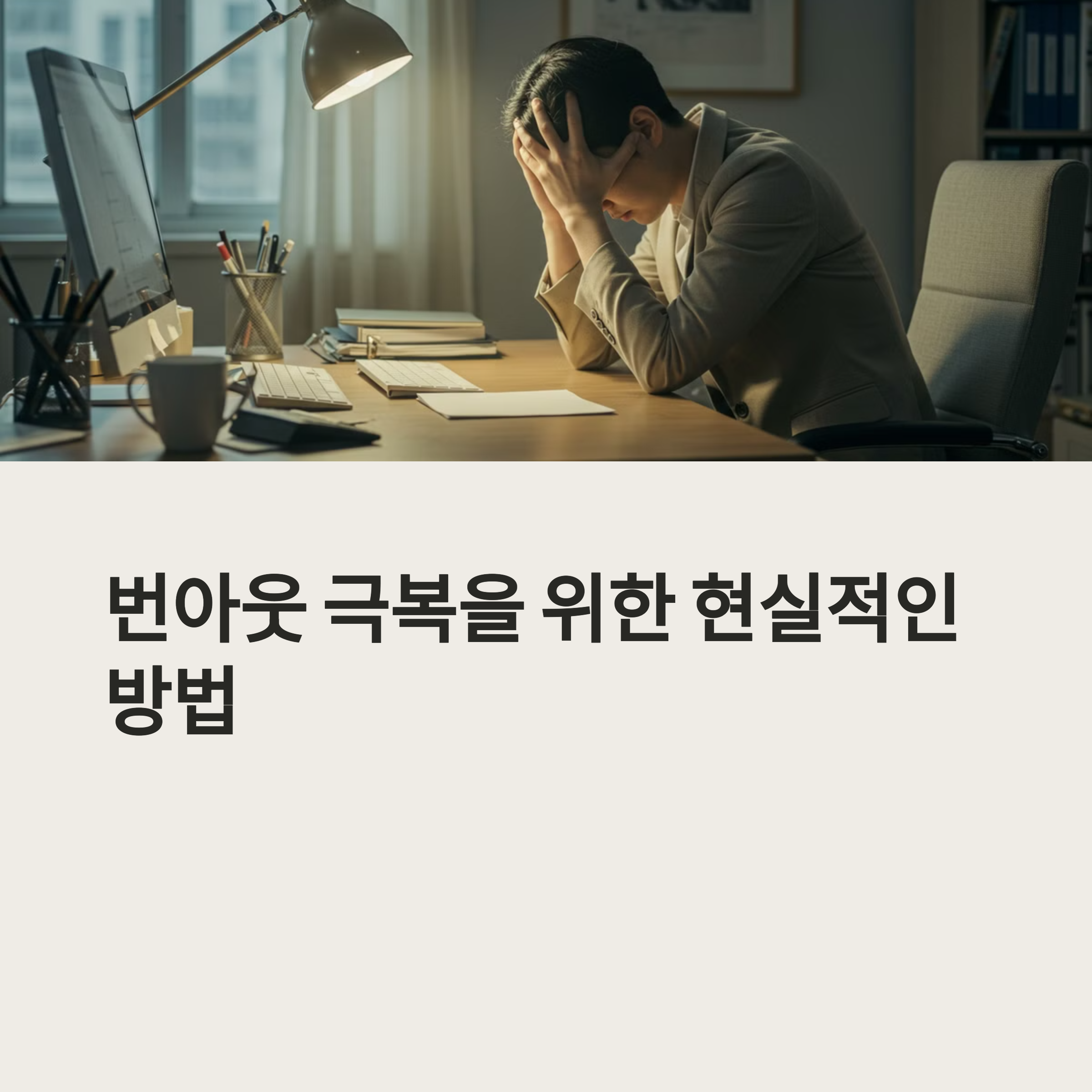 번아웃 극복을 위한 현실적인 방법