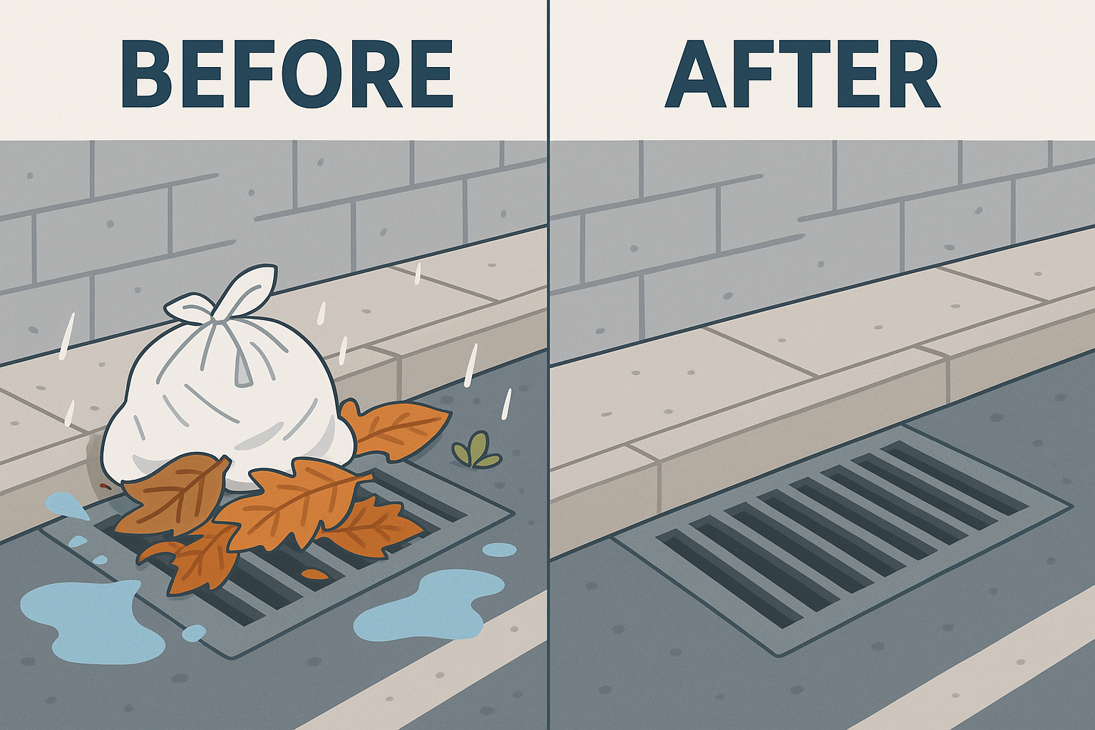 신고 전후 빗물받이의 변화 비교