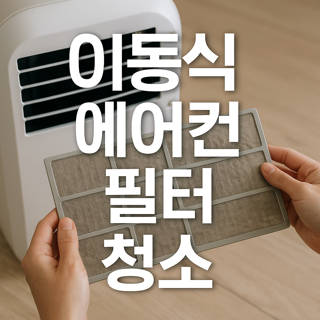 이동식 에어컨 필터 청소 관련 이미지