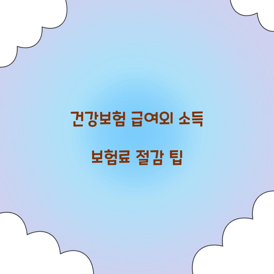 건강보험 급여외 소득 보험료