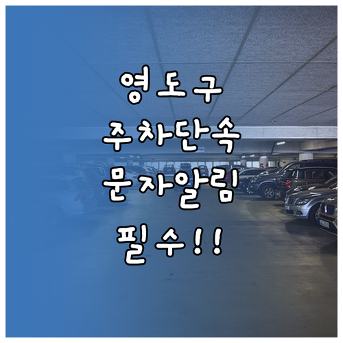 영도구 방문 운전자 필독 주정차 단속..