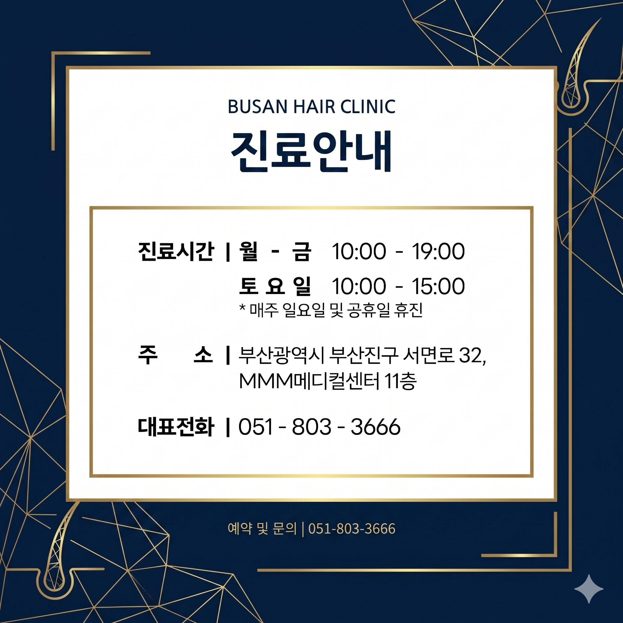 AI로 만든 부산 탈모치료 잘하는곳의 진료 안내문