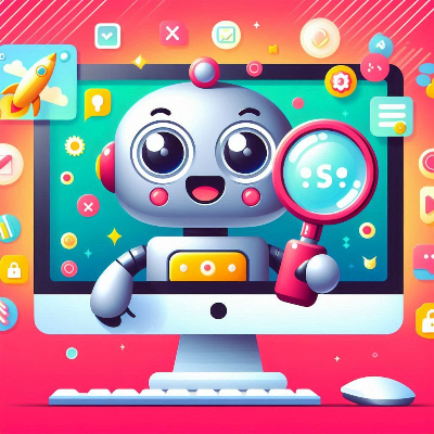 주변에 다양한 앱 아이콘과 설정 기어, 이메일 아이콘 등이 장식되어 있음.