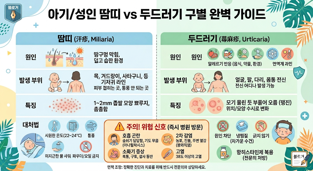 땀띠와 두드러기 구별법
