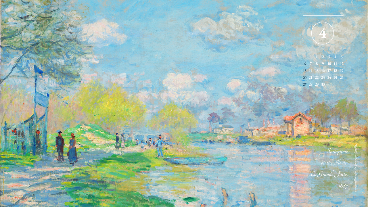 13 그랑자트섬의 봄 A - 2025년4월 노트북배경화면