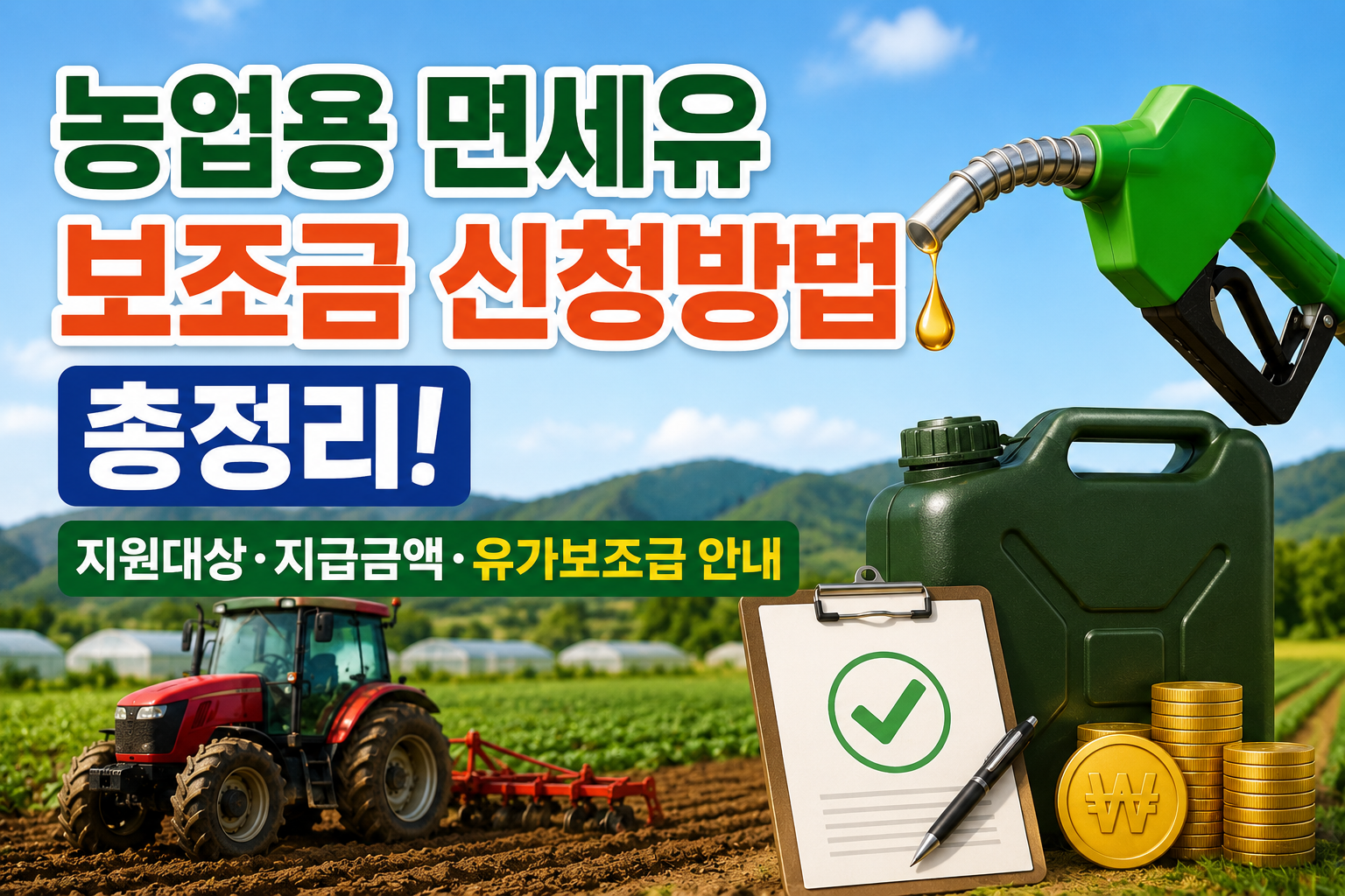 농업용 면세유 보조금 신청방법 총정리! 지원대상&middot;지급금액&middot;유가보조금 안내 관련 사진