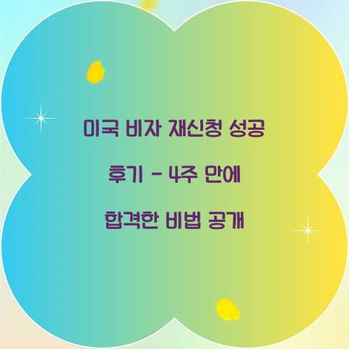 미국 비자 재신청
