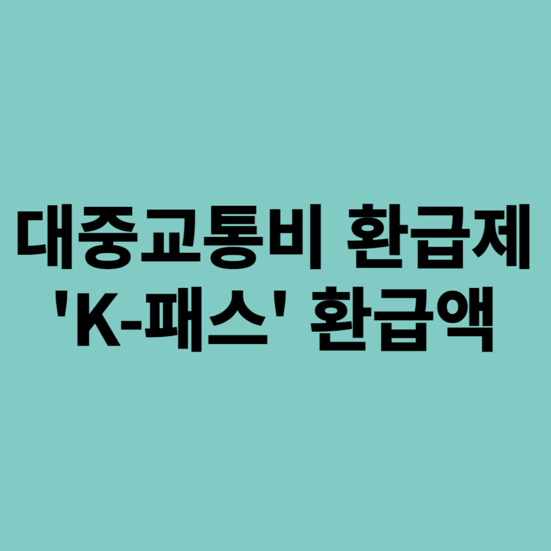 대중교통비 환급제 'K-패스' 환급액