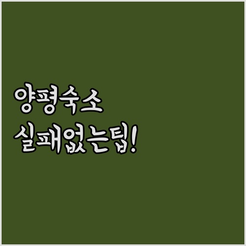 양평 호텔 펜션 예약 팁 가성비부터 ..