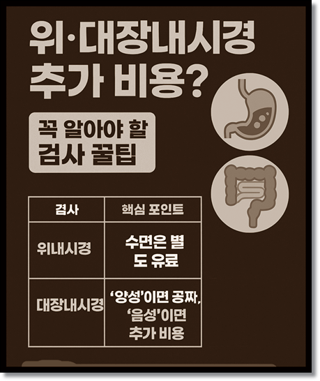 건강보험 국가 건강검진 내시경 검사: 위장내시경 대장내시경 추가 비용 발생 요인과 절차 상세 안내 (수면 내시경, 비급여 항목 중심)